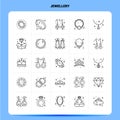 OutLine 25 Jewellery Icon set. Vector Line Style Design Black Icons Set. Linear pictogram pack. Web and Mobile Business ideas Royalty Free Stock Photo