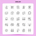 OutLine 25 Jewellery Icon set. Vector Line Style Design Black Icons Set. Linear pictogram pack. Web and Mobile Business ideas Royalty Free Stock Photo