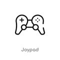 outline joypad vector icon. isolated black simple line element illustration from electronic stuff fill concept. editable vector