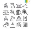 Outline judiciary icons