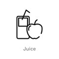 outline juice vector icon. isolated black simple line element illustration from health concept. editable vector stroke juice icon