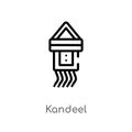 outline kandeel vector icon. isolated black simple line element illustration from india concept. editable vector stroke kandeel