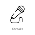 outline karaoke vector icon. isolated black simple line element illustration from hobbies concept. editable vector stroke karaoke