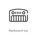 outline keyboard toy vector icon. isolated black simple line element illustration from toys concept. editable vector stroke Royalty Free Stock Photo