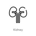 outline kidney vector icon. isolated black simple line element illustration from medical concept. editable vector stroke kidney