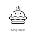 outline king cake vector icon. isolated black simple line element illustration from food concept. editable vector stroke king cake