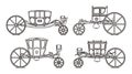 Outline king carriages or vintage chariote set