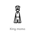 outline king momo vector icon. isolated black simple line element illustration from people concept. editable vector stroke king