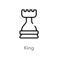 outline king vector icon. isolated black simple line element illustration from strategy concept. editable vector stroke king icon