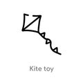 outline kite toy vector icon. isolated black simple line element illustration from toys concept. editable vector stroke kite toy Royalty Free Stock Photo