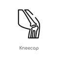 outline kneecap vector icon. isolated black simple line element illustration from human body parts concept. editable vector stroke