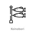 outline koinobori vector icon. isolated black simple line element illustration from signs concept. editable vector stroke