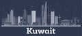 Outline Kuwait City Skyline with White Buildings