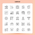 OutLine 25 Labor Day Icon set. Vector Line Style Design Black Icons Set. Linear pictogram pack. Web and Mobile Business ideas Royalty Free Stock Photo
