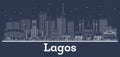 Outline Lagos Nigeria City Skyline with White Buildings