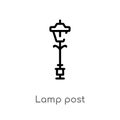 outline lamp post vector icon. isolated black simple line element illustration from technology concept. editable vector stroke