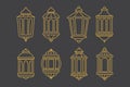outline lantern collection Royalty Free Stock Photo