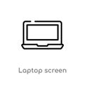 outline laptop screen vector icon. isolated black simple line element illustration from hardware concept. editable vector stroke
