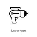 outline laser gun vector icon. isolated black simple line element illustration from astronomy concept. editable vector stroke