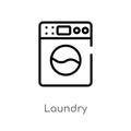 outline laundry vector icon. isolated black simple line element illustration from cleaning concept. editable vector stroke laundry Royalty Free Stock Photo