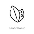 outline leaf cleanin vector icon. isolated black simple line element illustration from cleaning concept. editable vector stroke Royalty Free Stock Photo