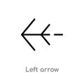outline left arrow vector icon. isolated black simple line element illustration from arrows 2 concept. editable vector stroke left