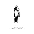 outline left bend vector icon. isolated black simple line element illustration from sports concept. editable vector stroke left
