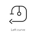 outline left curve vector icon. isolated black simple line element illustration from arrows concept. editable vector stroke left