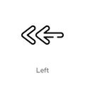 outline left vector icon. isolated black simple line element illustration from interface concept. editable vector stroke left icon