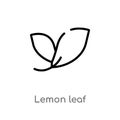 outline lemon leaf vector icon. isolated black simple line element illustration from nature concept. editable vector stroke lemon