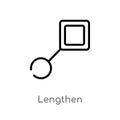 outline lengthen vector icon. isolated black simple line element illustration from geometry concept. editable vector stroke