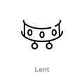 outline lent vector icon. isolated black simple line element illustration from brazilia concept. editable vector stroke lent icon