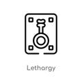 outline lethargy vector icon. isolated black simple line element illustration from zodiac concept. editable vector stroke lethargy Royalty Free Stock Photo