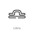 outline libra vector icon. isolated black simple line element illustration from zodiac concept. editable vector stroke libra icon Royalty Free Stock Photo