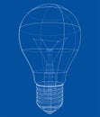 Outline light bulb. Vector