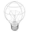 Outline light bulb. Vector