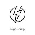 outline lightining vector icon. isolated black simple line element illustration from web navigation concept. editable vector