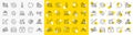 Outline Lightning bolt, Recycling and Clapping hands line icons. For web app. Vector