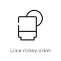 outline lime rickey drink vector icon. isolated black simple line element illustration from drinks concept. editable vector stroke