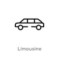 outline limousine vector icon. isolated black simple line element illustration from luxury concept. editable vector stroke