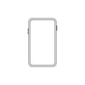 Outline line drawing modern smartphone. Elegant thin stroke line style design