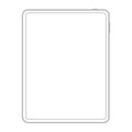 Outline line style of new version vector tablet computer isolated. Royalty Free Stock Photo