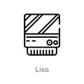 outline lisa vector icon. isolated black simple line element illustration from electronic devices concept. editable vector stroke Royalty Free Stock Photo