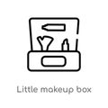 outline little makeup box vector icon. isolated black simple line element illustration from beauty concept. editable vector stroke Royalty Free Stock Photo