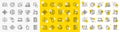 Outline Loan percent, Time management and Seo gear line icons. For web app. Vector