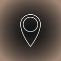 Outline location icon on black/dark gray and beige gradient background Royalty Free Stock Photo