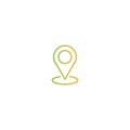 Outline location icon. GPS pointer. Map pin. Navigator guide Royalty Free Stock Photo