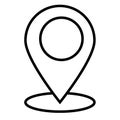 Outline location icon on white background. flat style. outline map icon for your web site design, logo, app, UI. location sign.