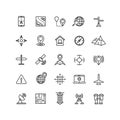 Outline location icons set