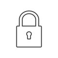 Outline lock icon vector eps10. Security lock outline sign. Royalty Free Stock Photo